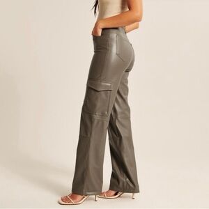 faux leather cargo pants